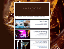 Tablet Screenshot of antidote-bar-events.com